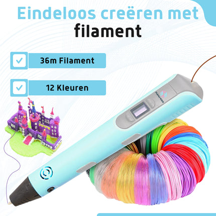3D pen Blauw L - 36m filament