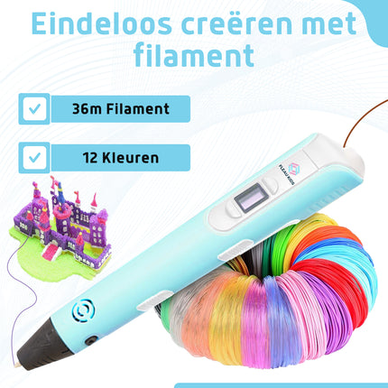 3D pen Blauw L - 36m filament