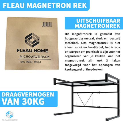 Uitschuifbaar magnetronrek - Fleau Goods