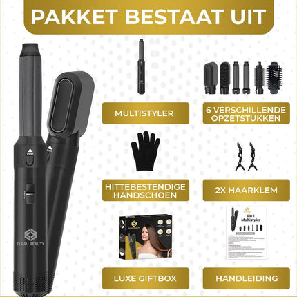 6 in 1 Föhnborstel Multistyler - Zwart - Fleau Goods