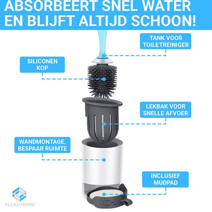 Wc Borstel met Houder & Dispenser - Fleau Goods