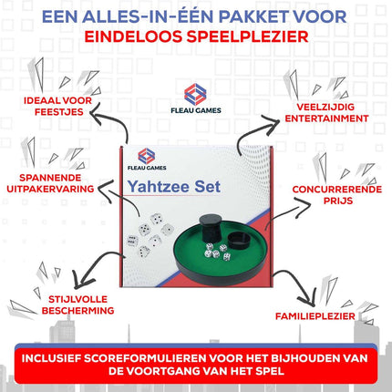 Yahtzee Set met kaarten - Fleau Goods