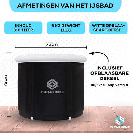 Ijsbad XL - Zitbad met Deksel & Pomp - Fleau Goods