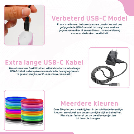 3D Pen Roze XXL - 150m filament