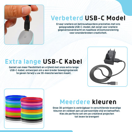 3D pen Blauw XXL - 150m filament