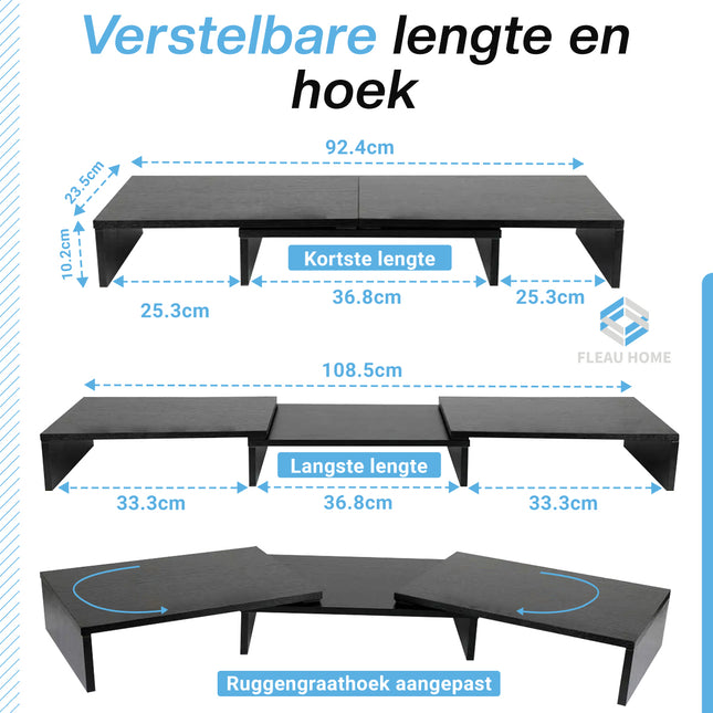 Verstelbare Monitor verhoger Zwart