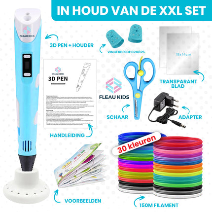 3D pen Blauw XXL - 150m filament