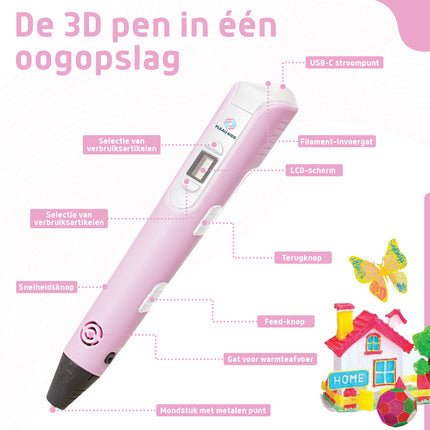 3D pen Roze L - 36m filament