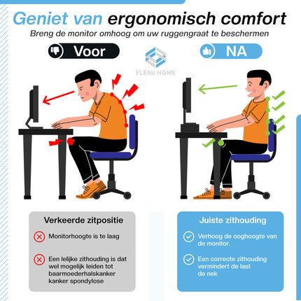 Verstelbare Monitor verhoger Zwart