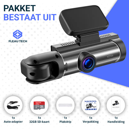 Fleau Tech Dashcam 2 in 1 - Inclusief WIFI & APP