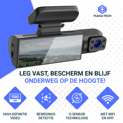 Fleau Tech Dashcam 2 in 1 - Inclusief WIFI & APP