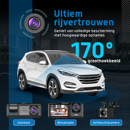 Dashcam Voor Auto 3 in 1