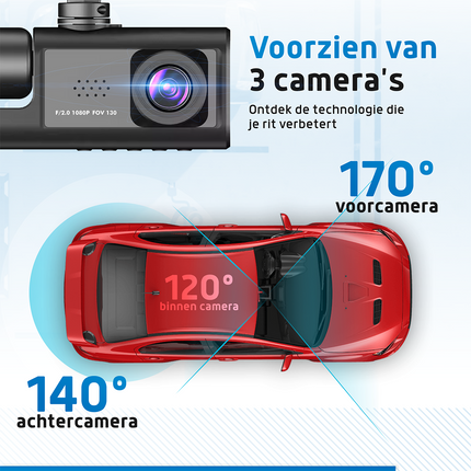 Dashcam Voor Auto 3 in 1