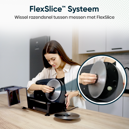 Fleau Kitchen Professional Meat Slicer - Includes 2x Stainless Steel Cutting Blades