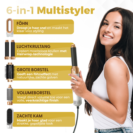 Fleau Beauty Hair Dryer Brush Multistyler - PRO Edition - White