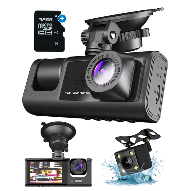 Dashcam Voor Auto 3 in 1