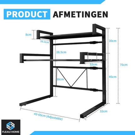 Uitschuifbaar Magnetronrek L - Fleau Goods