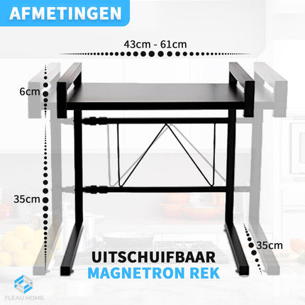 Uitschuifbaar magnetronrek - Fleau Goods