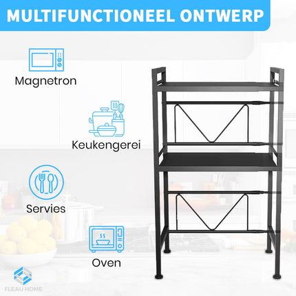 Uitschuifbaar Magnetron rek XL - Fleau Goods