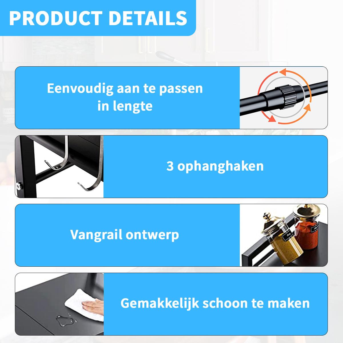 LANTUS Keukenkast, houder voor magnetron, met 2 planken, uittrekbaar in hoogte en breedte, met 3 haken, ideaal voor het ophangen van je keukengerei (40/64 × 36,5 × 78 cm, wit LANTUS Keukenkast, houder voor magnetron, met 2 planken, uittrekbaar in hoogte en breedte, met 3 haken, ideaal voor het ophangen van je keukengerei (40/64 × 36,5 × 78 cm, wit