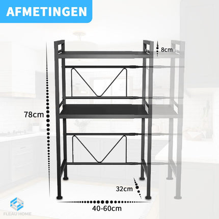 Uitschuifbaar Magnetron rek XL - Fleau Goods