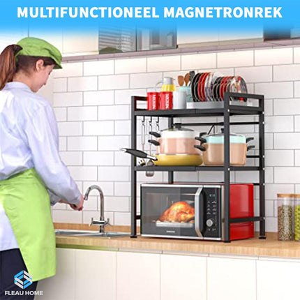 Uitschuifbaar Magnetron rek XL - Fleau Goods