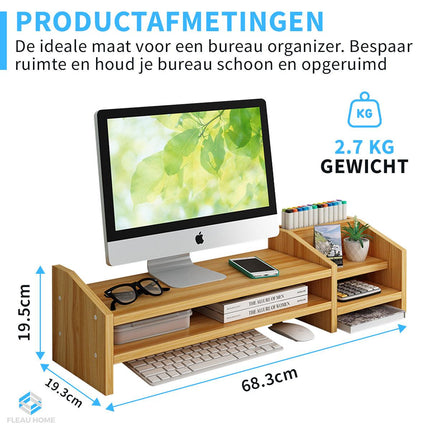 Monitor Verhoger hout - Fleau Goods