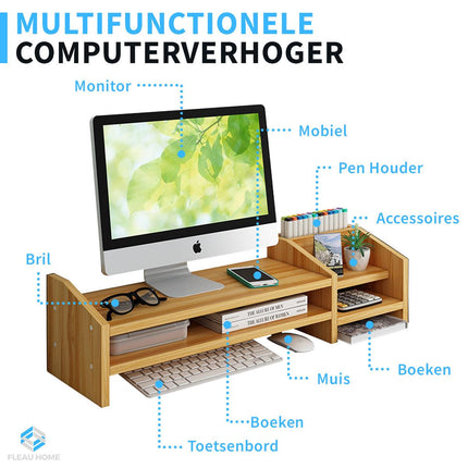 Monitor Verhoger hout - Fleau Goods