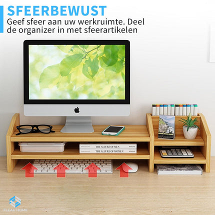 Monitor Verhoger hout - Fleau Goods