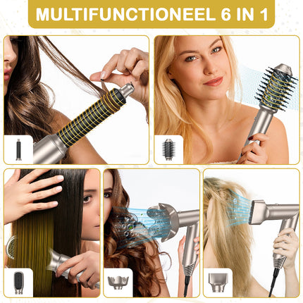 6 in 1 Föhnborstel multistyler - Zilver